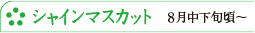 シャインマスカット　8月中下旬頃～